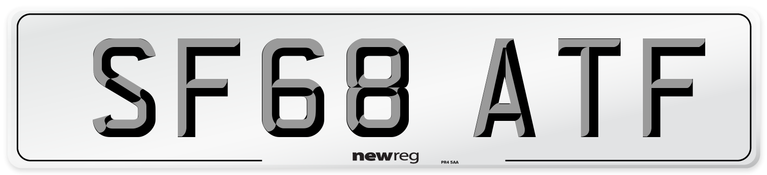 SF68 ATF Number Plate from New Reg
